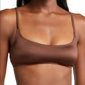 skims stretch satin scoop neck bralette